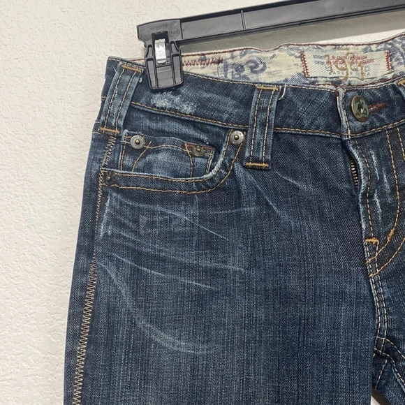 1921 Denim Women's Blue Surplus Bootcut Raw Hem Jeans Size 28/34 - Picture 4 of 12